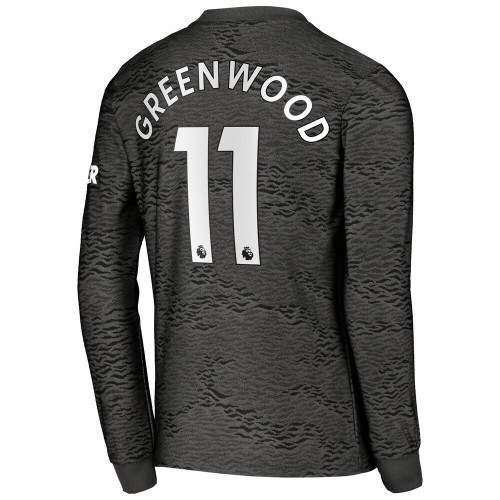 Manchester United Fodboldtrøjer Greenwood 11 Udebanesæt 2020/21 Langærmet Manchester United Fodboldtrøjer Greenwood 11 Udebanesæt 2020/21 Langærmet